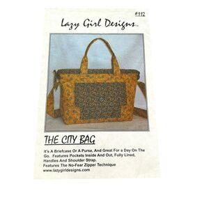 Lazy Girl Designs The City Bag 112 Briefcase Purse Pockets Handle Shoulder Strap